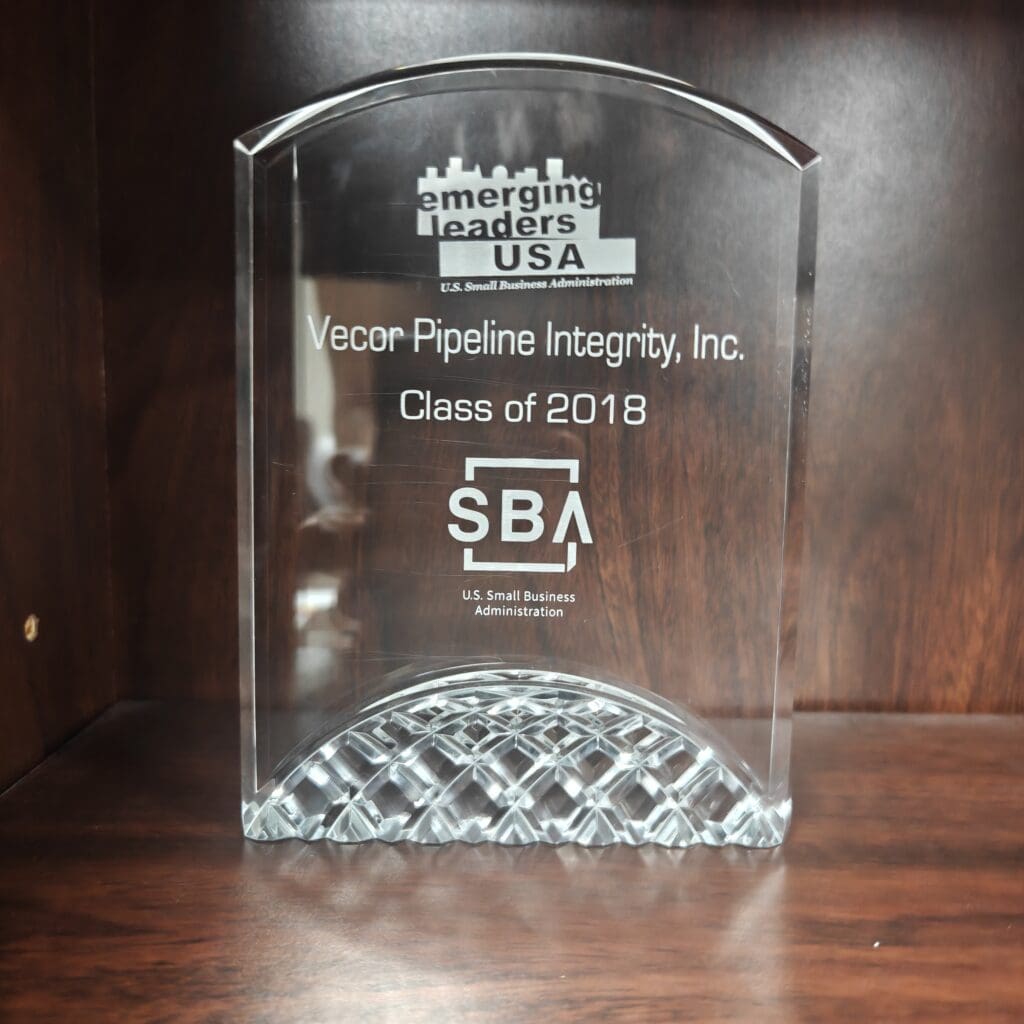 SBA Emerging Leaders 2018 clear award plaque