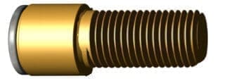 Gold colored threaded stud with smooth collar