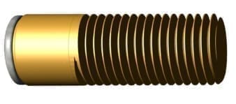 Brass threaded cylinder with silver rim