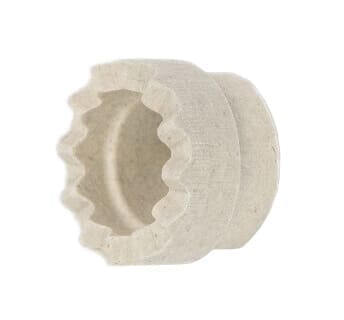 molded pulp packaging insert with scalloped edge