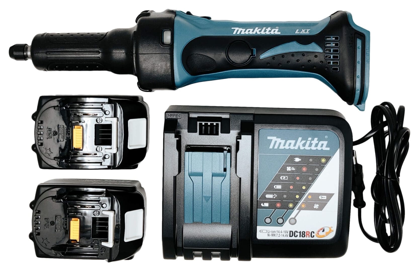 Makita cordless die grinder with charger, batteries