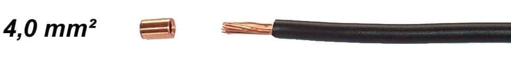 4.0 mm² black copper wire with ferrule
