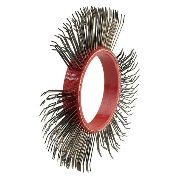 Red-ring wire wheel brush with steel bristles