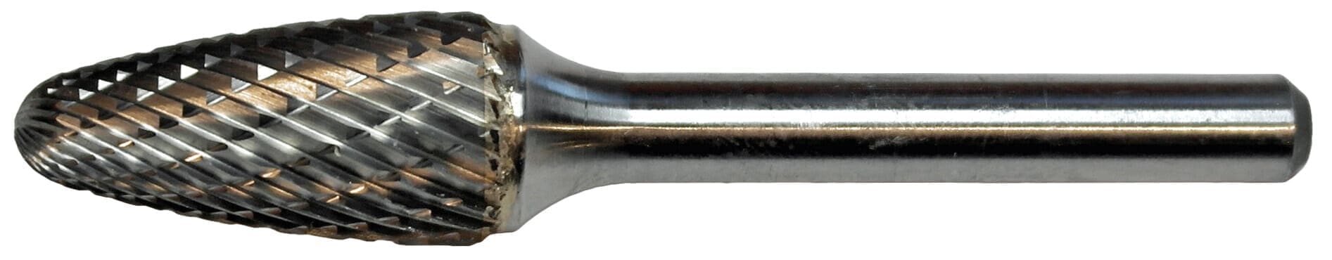 Tapered carbide rotary burr cutting bit