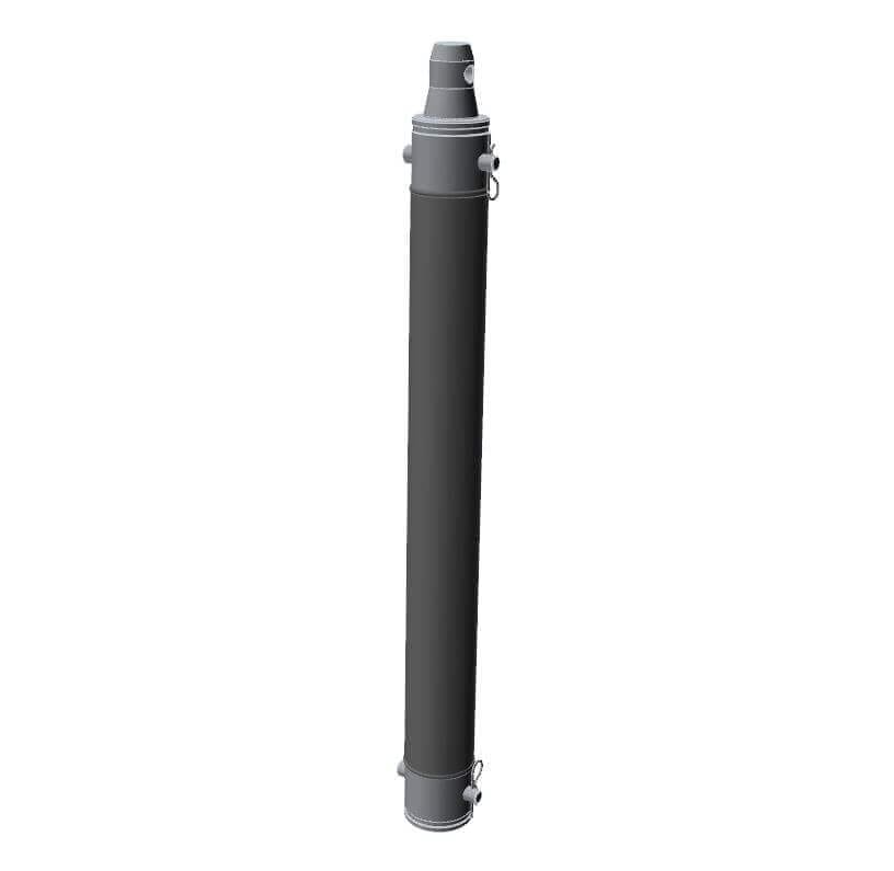 Black removable parking bollard with locking rings