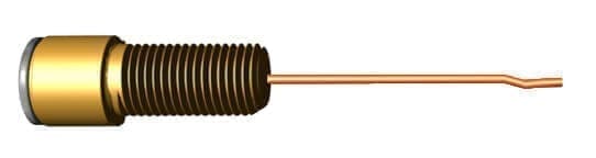 Gold coaxial connector with exposed copper wire